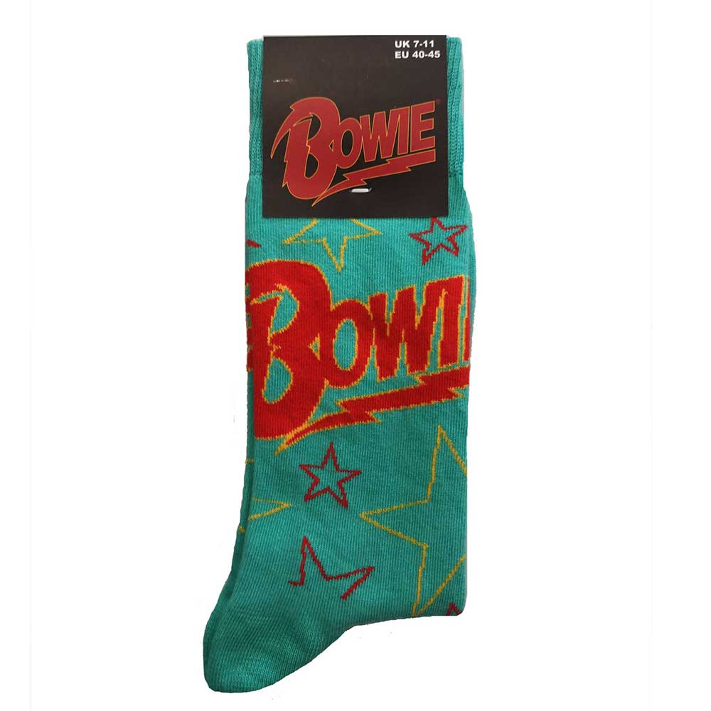 Image of David Bowie Unisex Socks - Stars Outline (UK SIZE 7 - 11) Rock Off